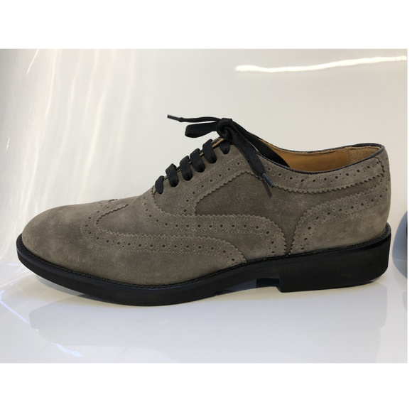 Hand-Made Doucal\'s \'Point\' Suede Brogue Oxfords main image 7